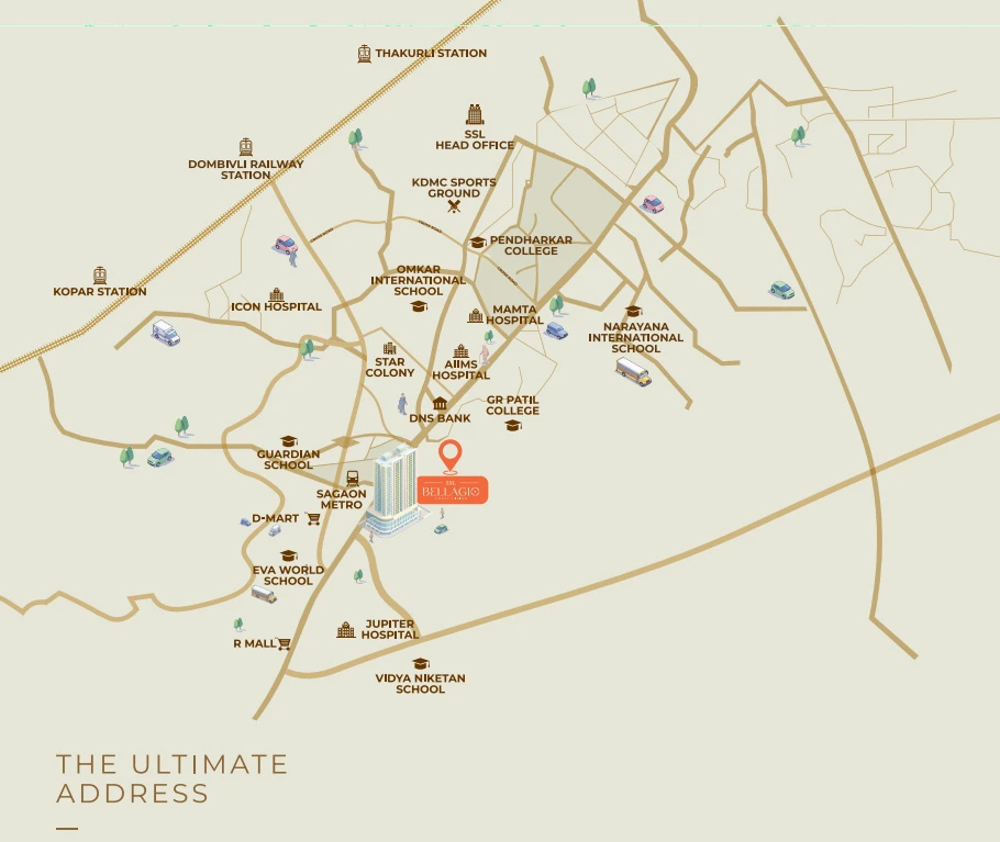 SSL Bellagio Dombivali Strategic Location Map